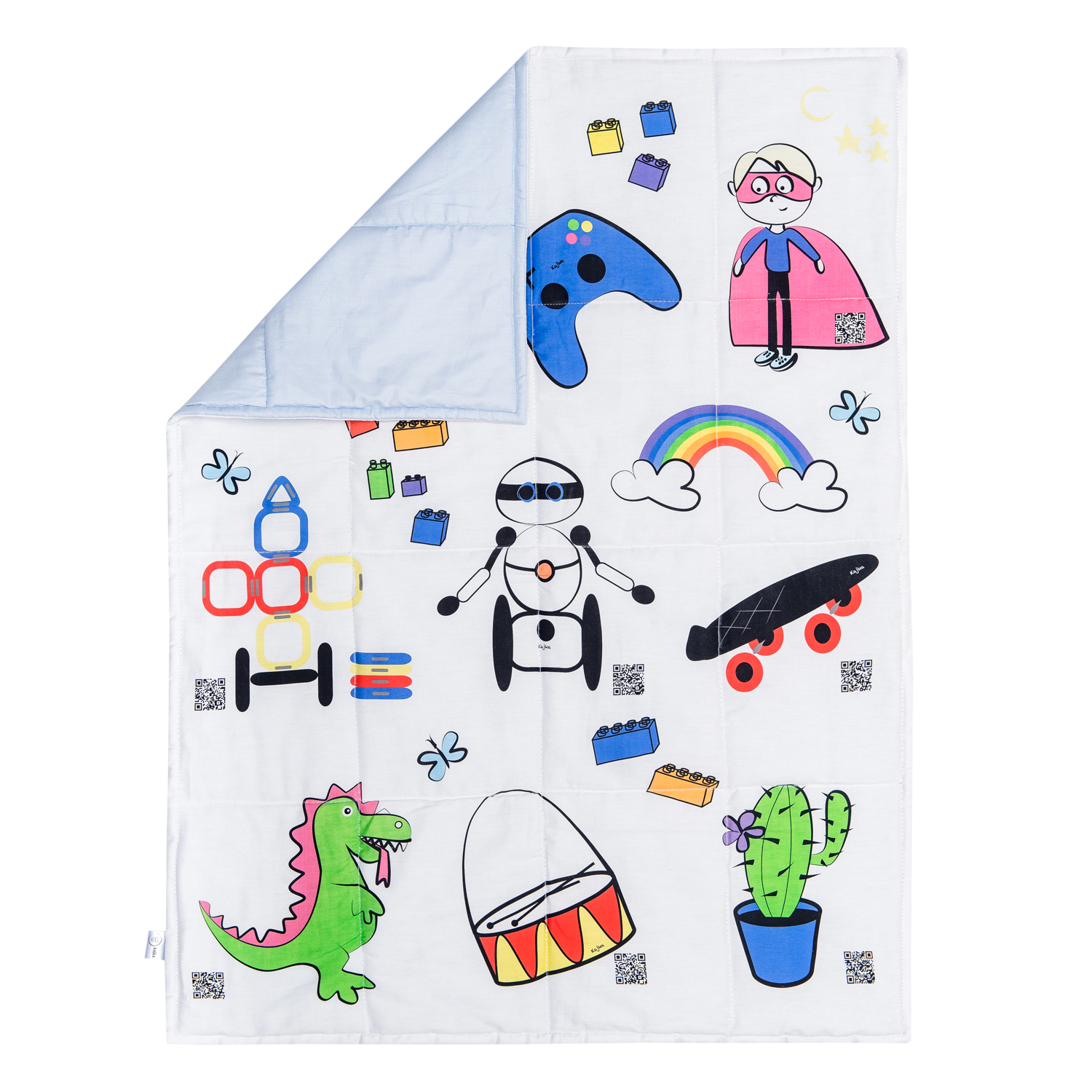 

Детское постельное говорящее одеяло Кайка Kajka Toy Stories 0-3 года 80x100 см Голубое