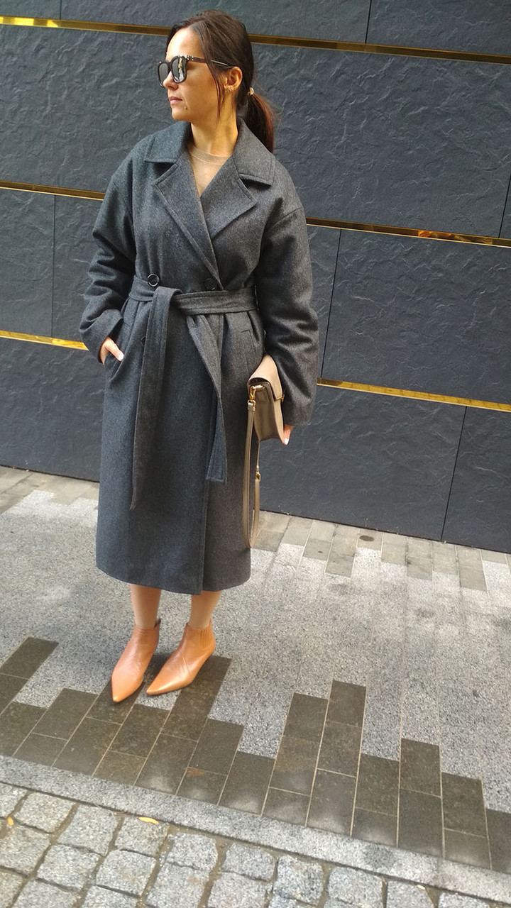 

Пальто Nklook двубортное M (46) Cерое