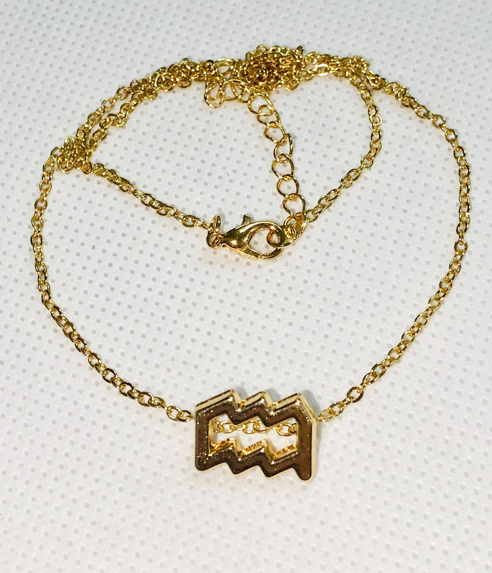 

Колье Primo с подвеской знак зодиака Aquarius (Водолей) - Gold
