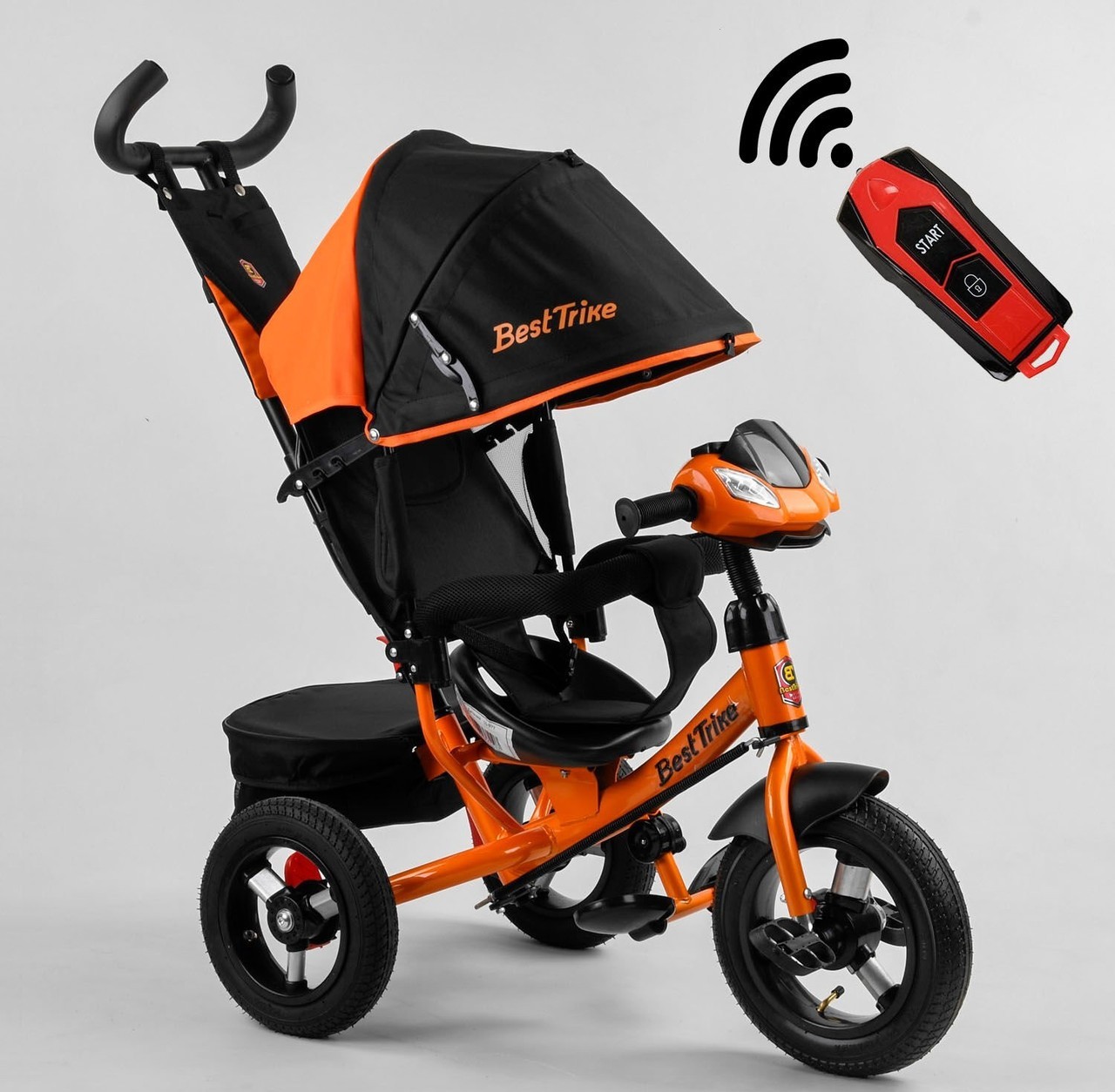 

Велосипед BEST TRIKE 3390-15 оранжевый USB Пульт надувные колеса