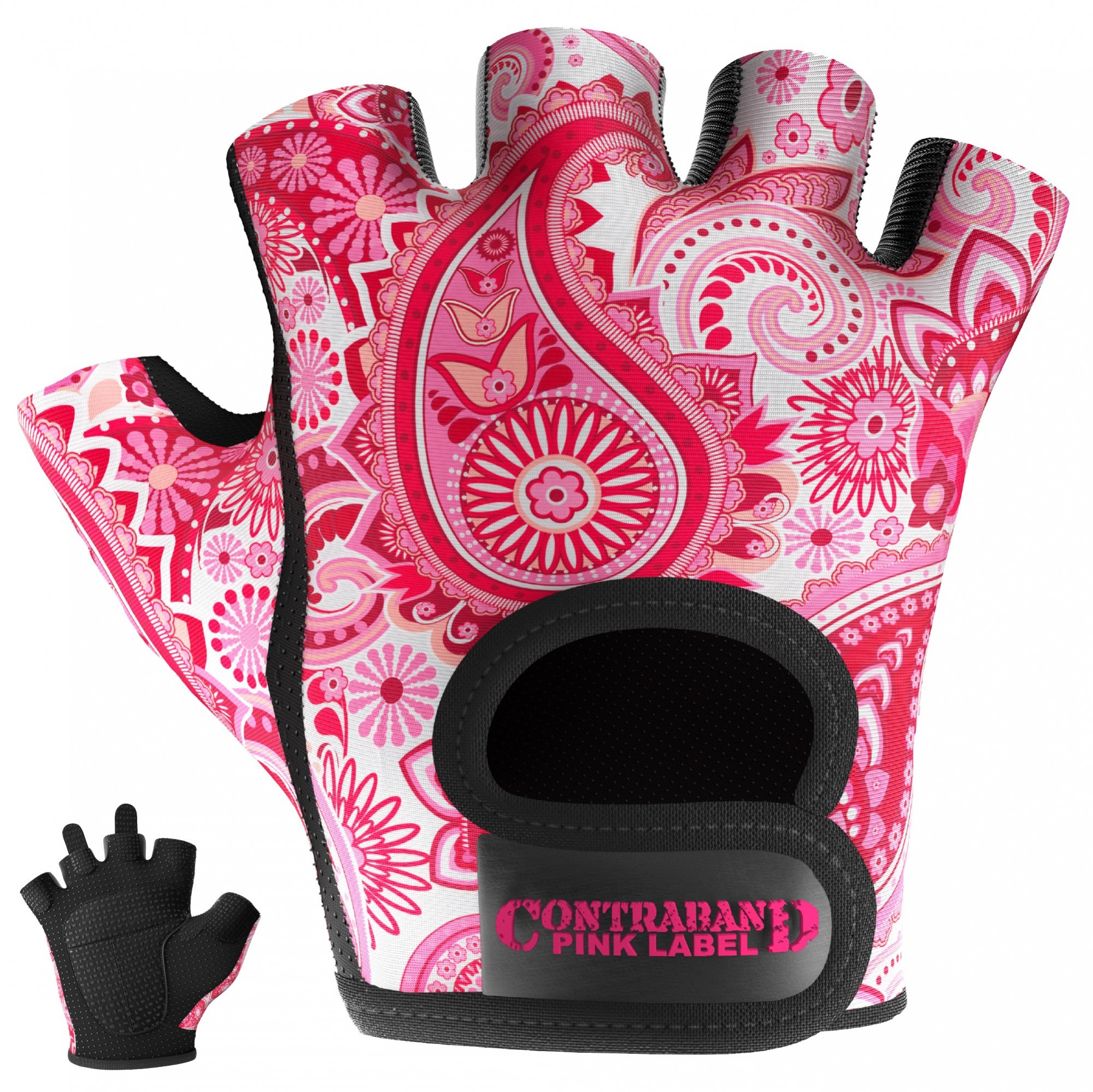 

Женские перчатки для фитнеса Contraband Pink Label 5387 Paisley Print Gloves (Розовый S)