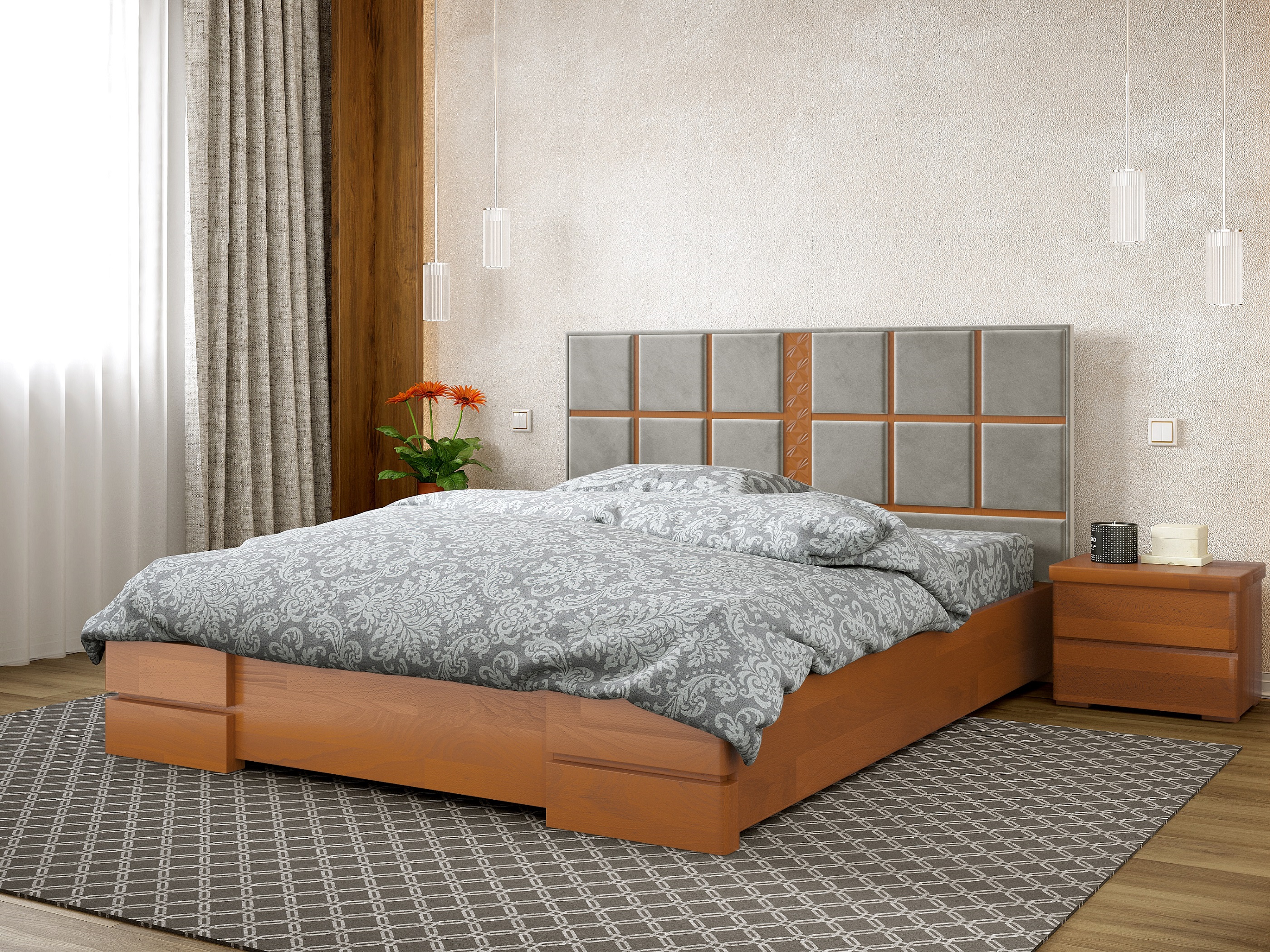 

Кровать Прованс Arbordrev (180*200) сосна Ольха + Riviera 21