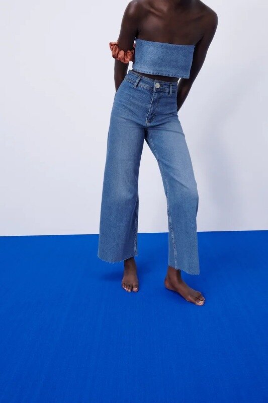 

Джинсы кюлоты Zara 2553/056  Голубой, Джинсы кюлоты Zara 2553/056 36 Голубой