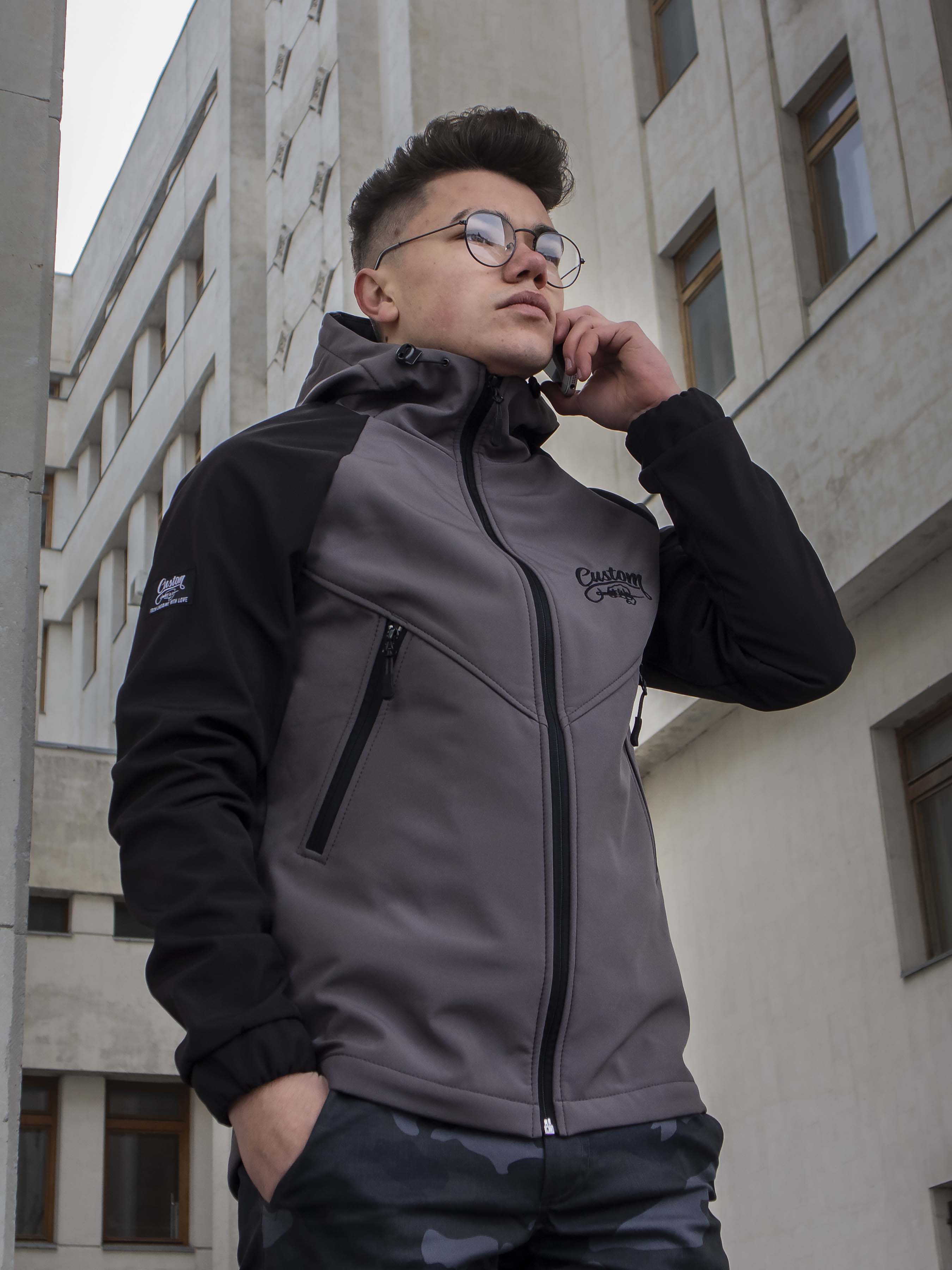 

Куртка Custom Wear Soft Shell чорная с серым XS