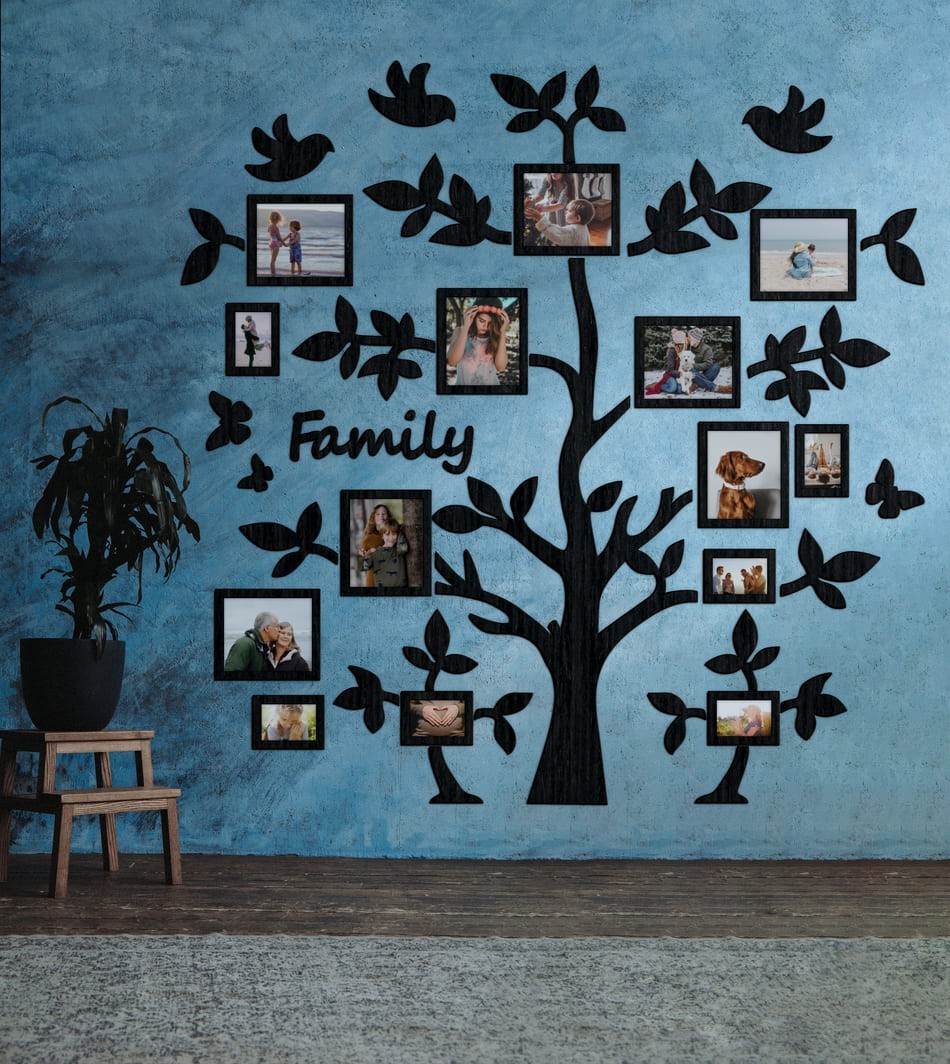 

Семейное дерево для фотографий 14 рамок LikeWood Tree With Butterflies L 200 × 200 см Черный