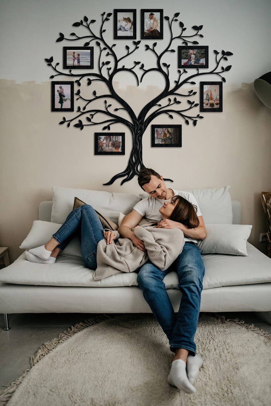 

Семейное дерево для фотографий 8 рамок LikeWood Heart L 180 × 165 см Черный