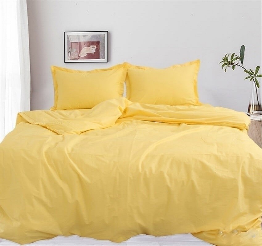 

Комплект постельного белья из однотонной фланели CottonTwill 1,5-спальный 150х220 см Желтый (FL017-2)