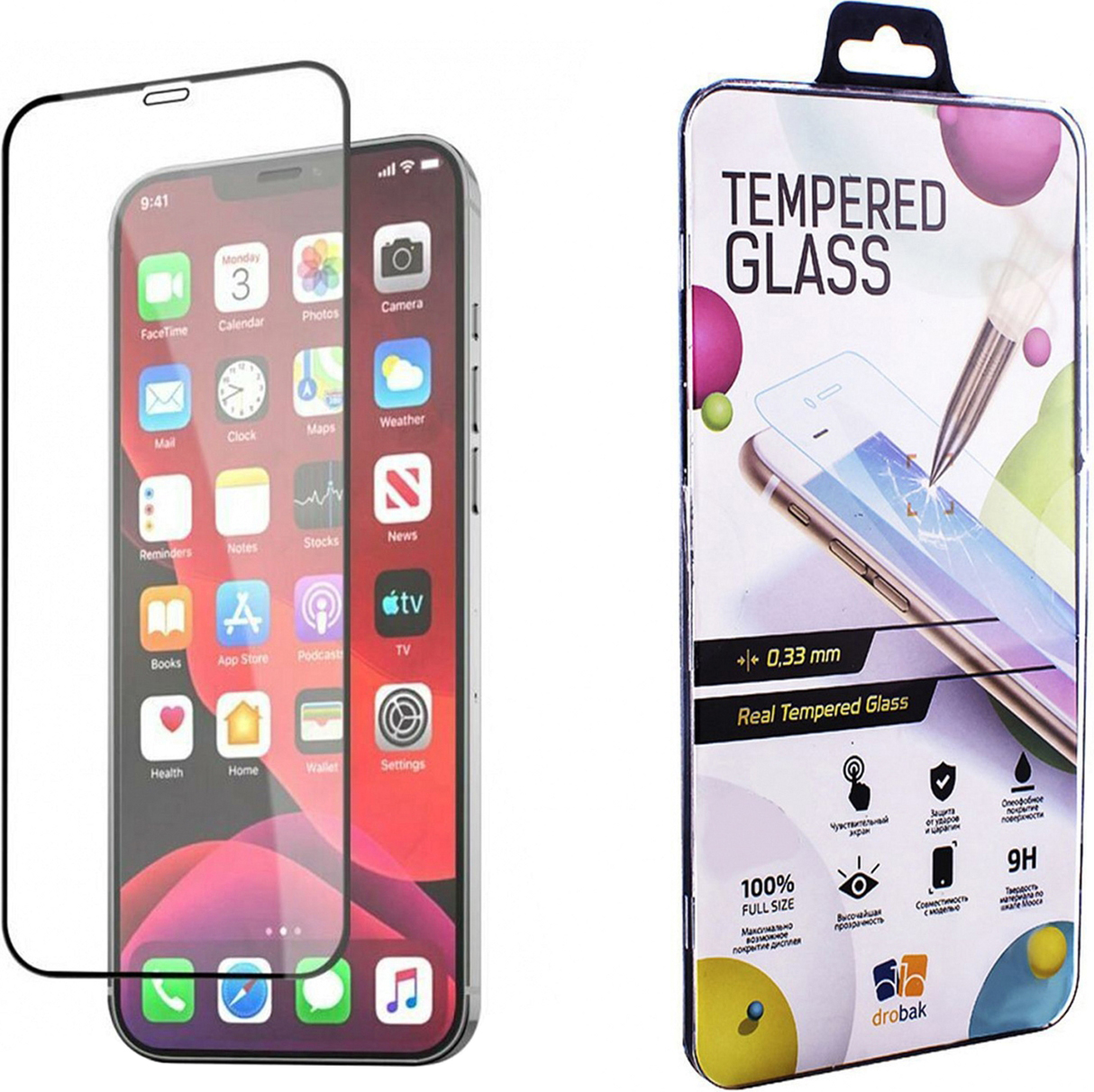 

Защитное стекло Drobak для Apple iPhone 13 mini Black