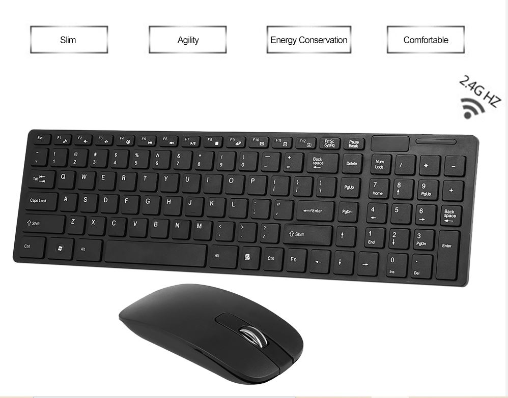 

Компактный набор беспроводная клавиатура и мышь UKC K-06 Slim Black