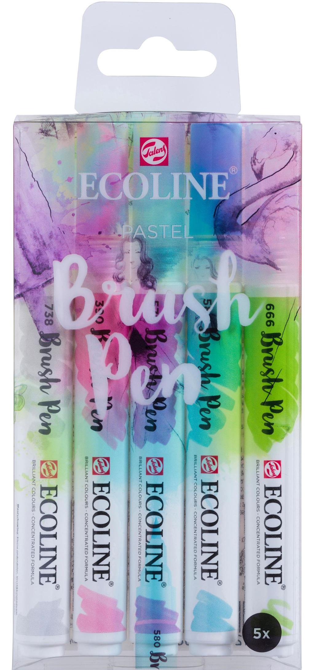 

Набор кистей-ручек Royal Talens Ecoline Brushpen Pastel 5 цветов (8712079408275)