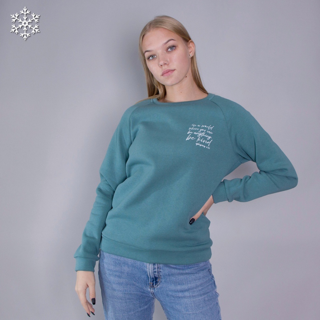 

Женский теплый свитшот Teamv Be anything 3 Бирюзовый S