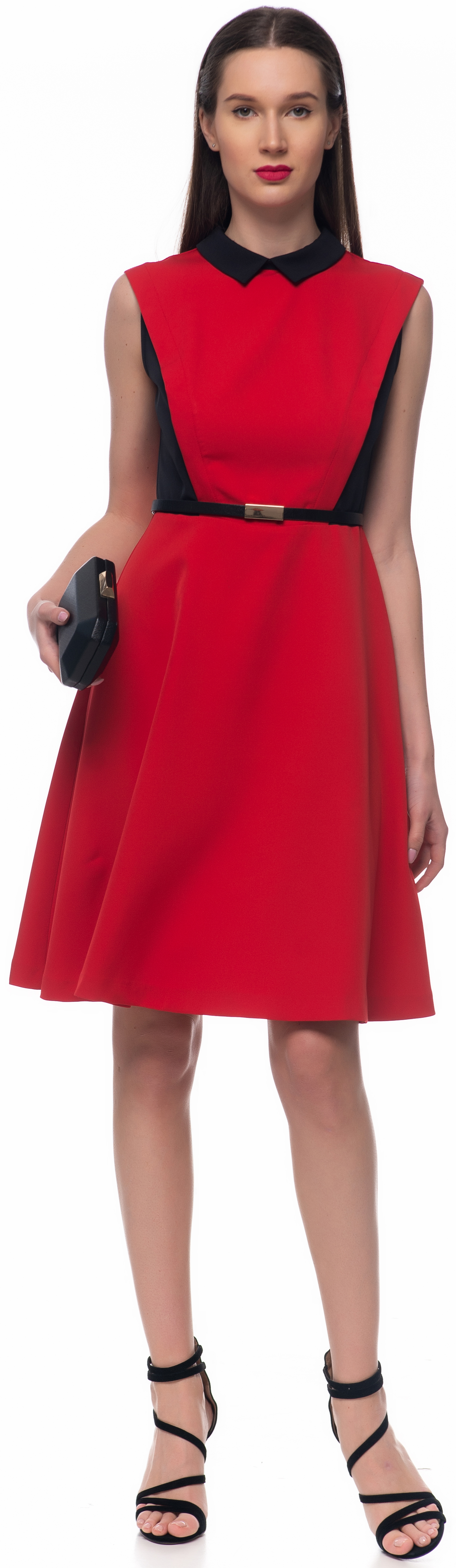 Акция на Платье GENEVIE 09643 S (44) Красное с черным (5902205179121) от Rozetka UA