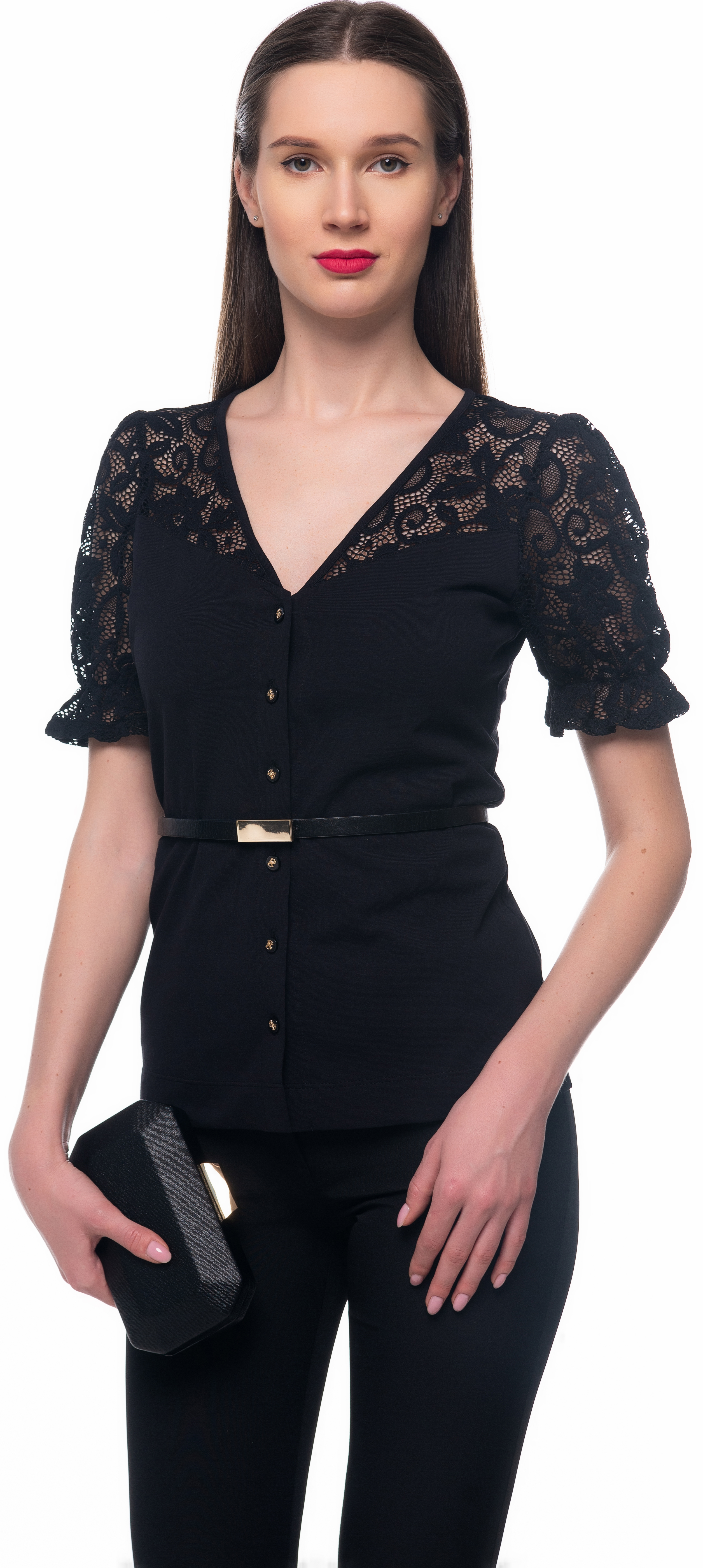 

Блузка GENEVIE 07531 XL (50) Черная