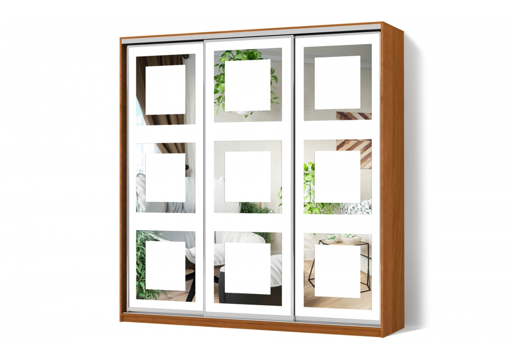 

Шкаф-купе Luxe 3 двери Пескоструй/Пескоструй/Пескоструй рисунок 66 CLS - I 220 x 220 x 45 см