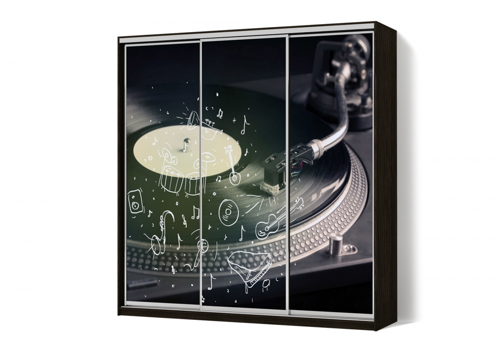 

Шкаф-купе Luxe 3 двери ФМП/ФМП/ФМП рисунок Mu055 CLS - II 240 x 220 x 45 см