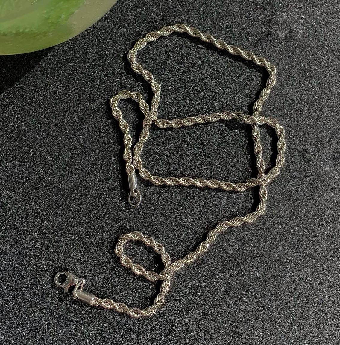 

Цепочка шнур Cord silver, из ювелирной стали с серебрением, не боится воды, не темнеет