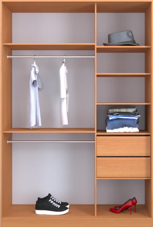 

Гардероб открытый Luxe CLS-4 150 x 200 x 45 см Ольха темная