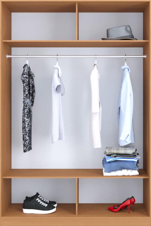 

Гардероб открытый Luxe CLS-2 110 x 240 x 45 см Ольха темная