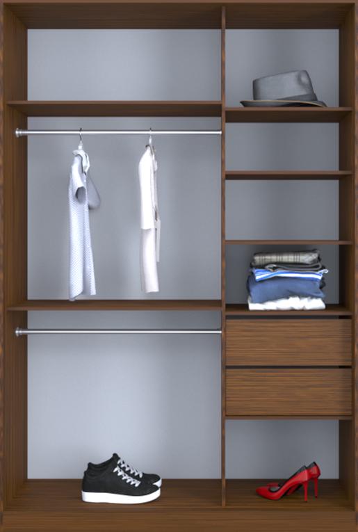 

Гардероб открытый Luxe CLS-4 160 x 230 x 45 см Зебрано темный