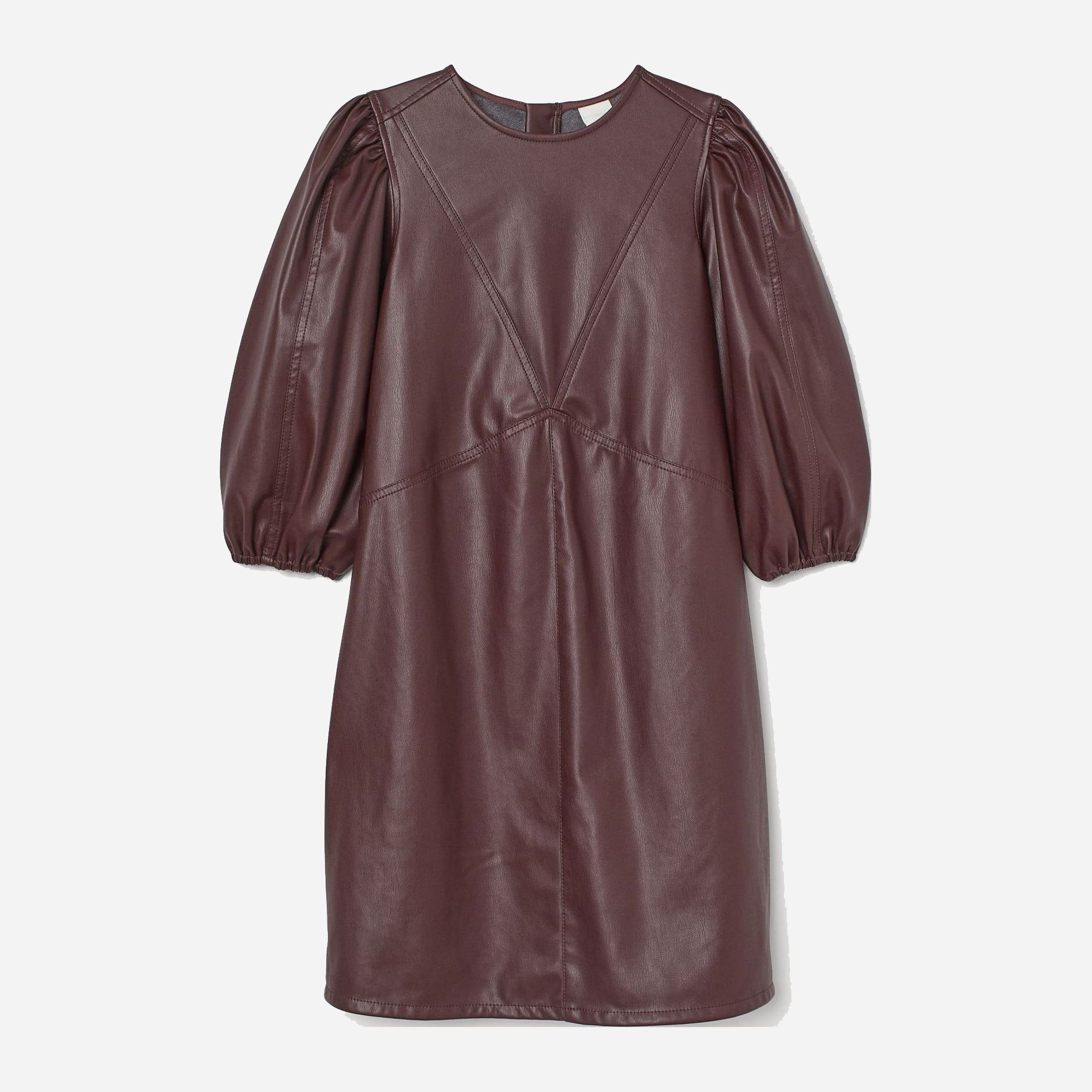 

Платье из искусственной кожи H&M 2207-9290422 50 Бордовое