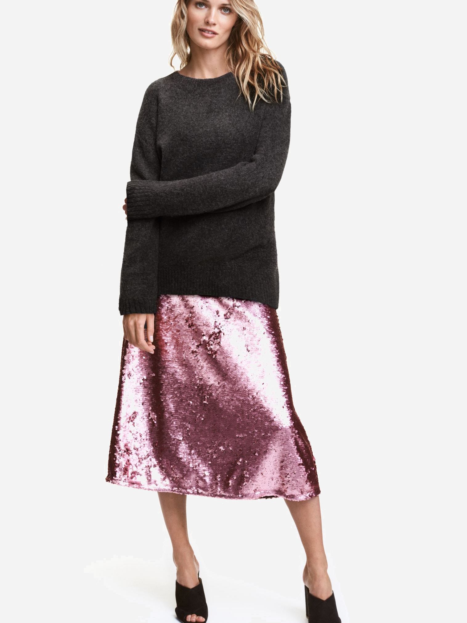 

Юбка H&M 2612-4603884 38 Розовая с пайетками