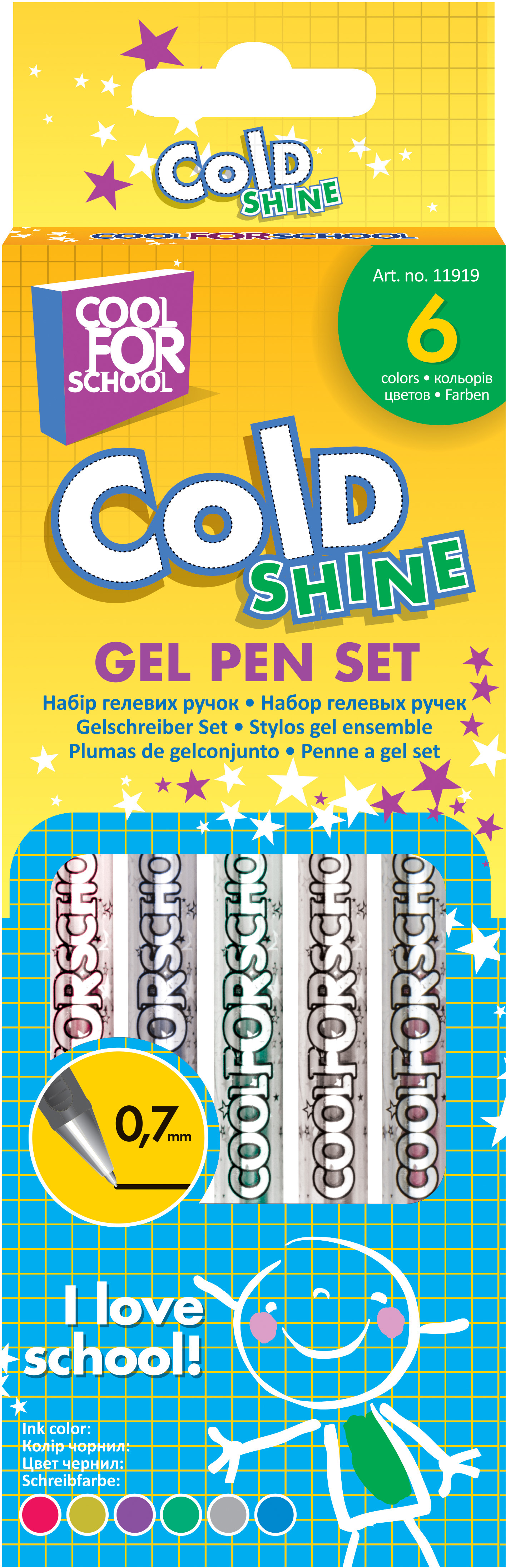 

Набор гелевых ручек Cool For School Cold Shine 6 цветов 12 упаковок (CF11919)
