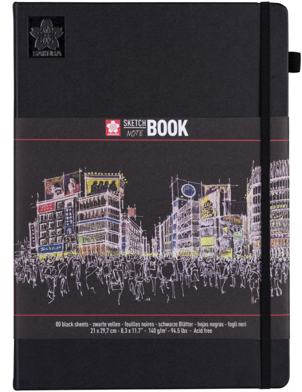 

Блокнот черный Sakura Sketch 21х29,7см 80л 140г