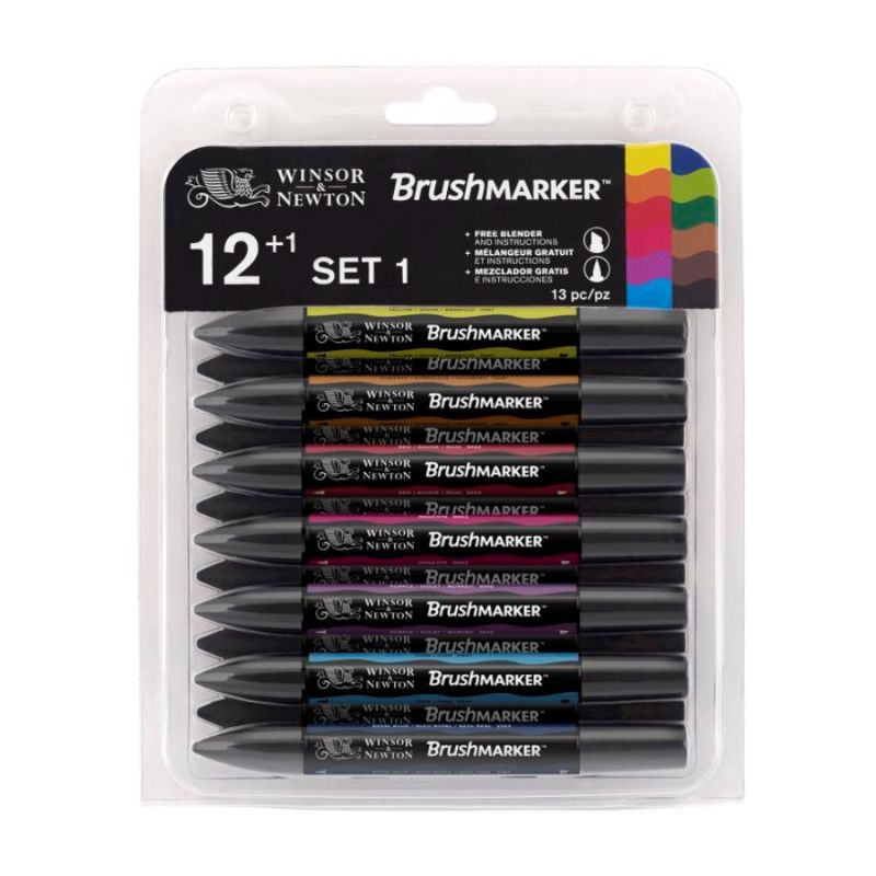 

Набор маркеров Brushmarker Winsor&Newton 12шт. Яркие тона