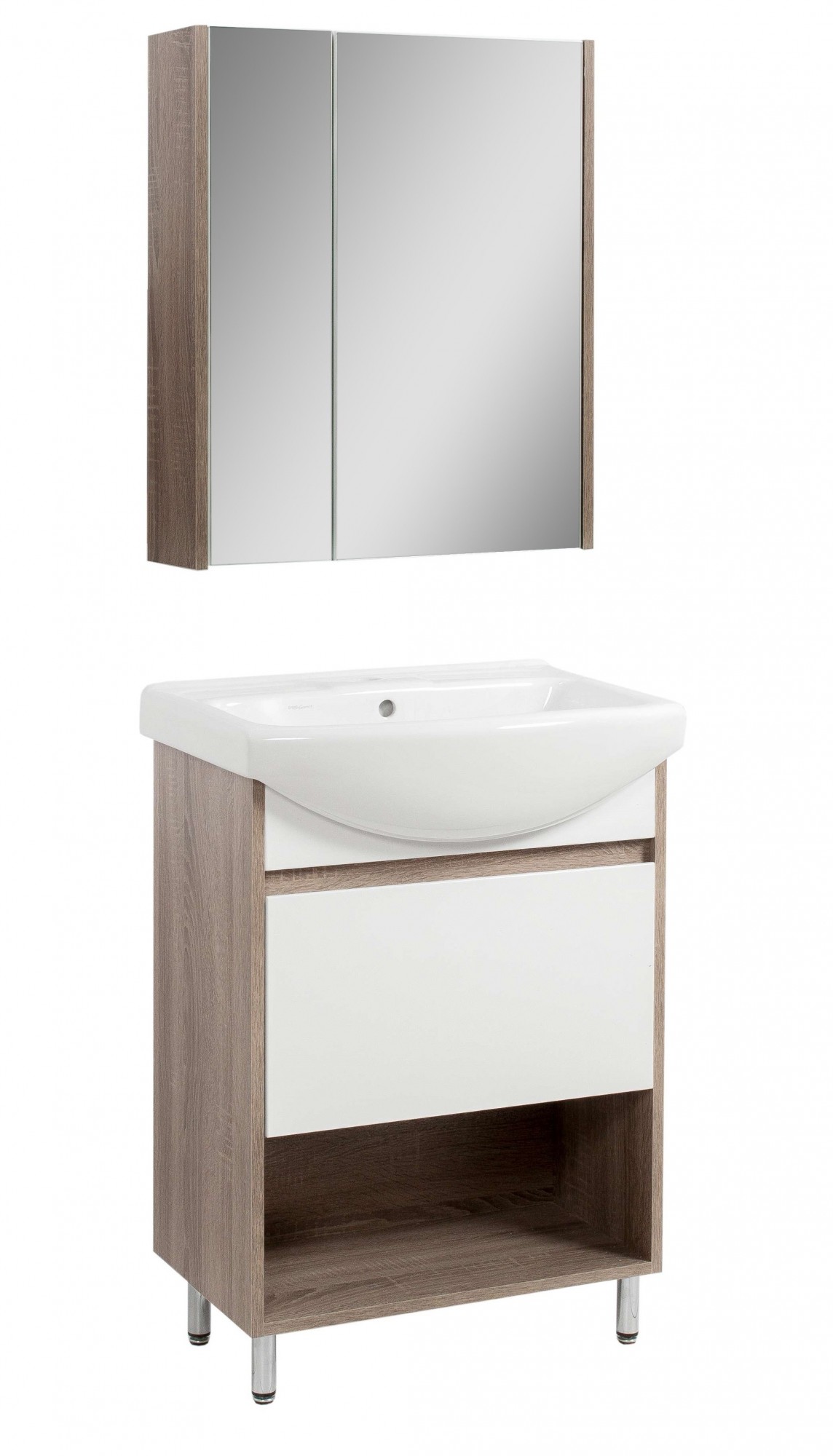 

Комплект меблів SANWEST GROUP Смарт Трюфель 55 см (Зеркальный шкаф Смарт 55 + Тумба Смарт Т-3 с умывальником Изео 55 )