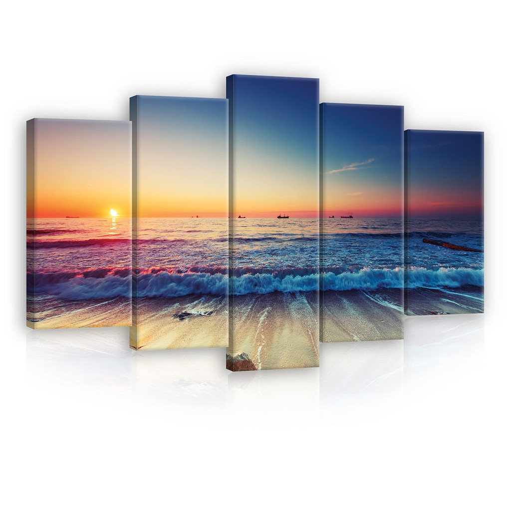 

Модульная картина на холсте 2x20x40 см, 2x20x50 см, 1x20x60 см Морской пляж
