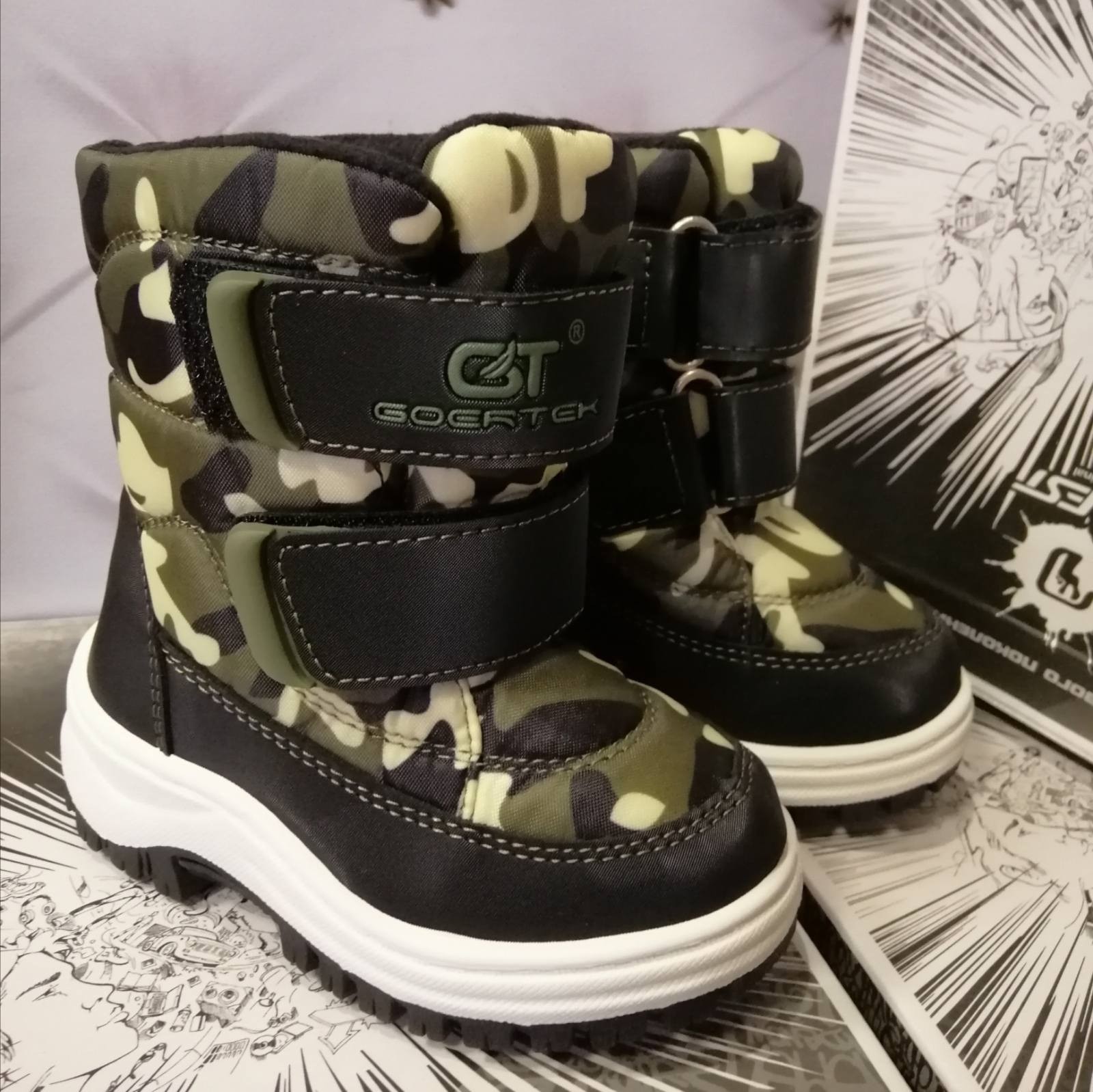 

Зимние ботинки для мальчика Clibee 201 А bl-green черные р.24-15,8 см