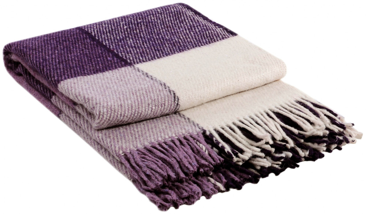 

Шерстяной плед Vladi Эльф Бело-Лилово-Сливовый 1 Двуспальный 170х210