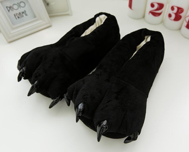 

Тапочки лапы кигуруми Kigurumi Домашние Черные Плюшевые Тканевые 34-38 (3049)