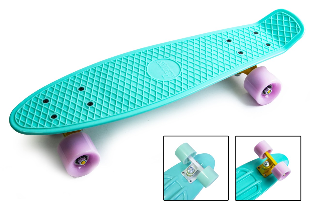 

Penny Board "Pastel Series" Бирюзовый цвет. Матовые колеса.