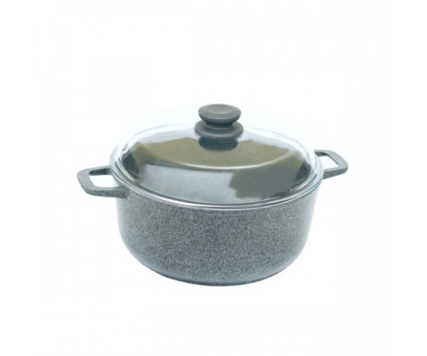 

Кастрюля антипригарная 4л БИОЛ Granite Gray c крышкой БЛ K404PC
