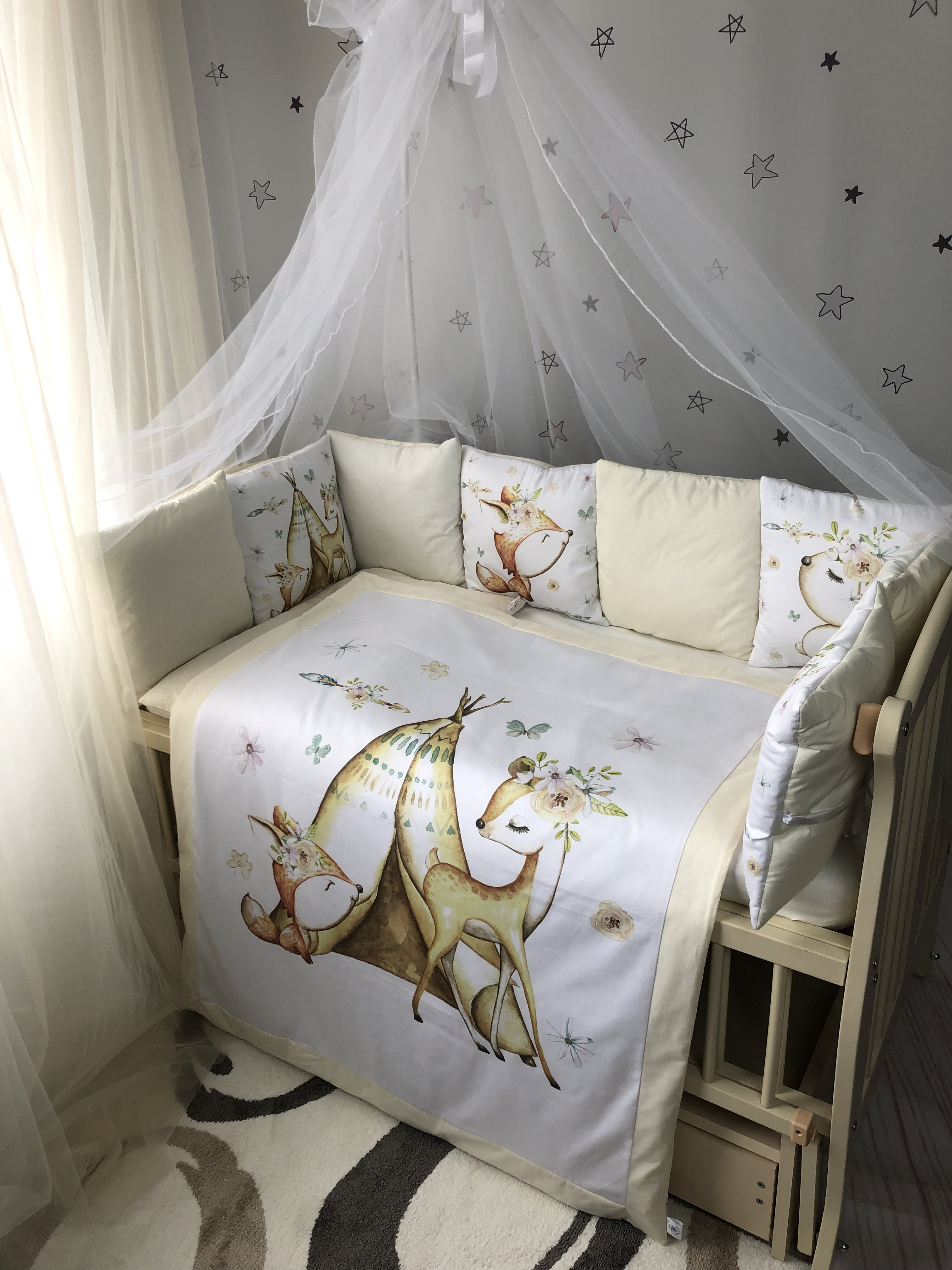 

Комплект постельного белья Baby Comfort Baby Bembi 8 элементов Дикий запад бежевый