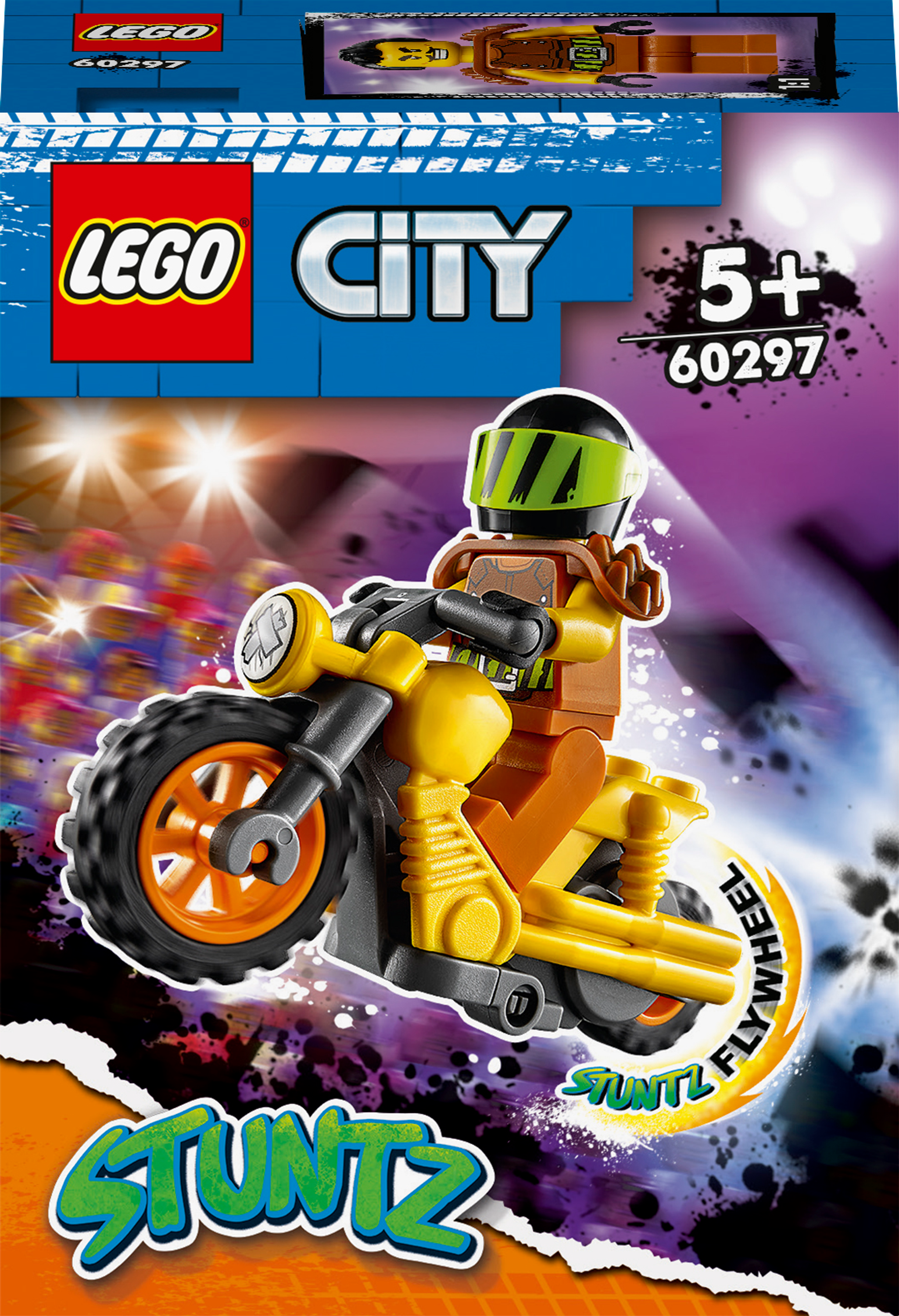 

Конструктор LEGO City Stuntz Разрушительный трюковый мотоцикл 12 деталей (60297)