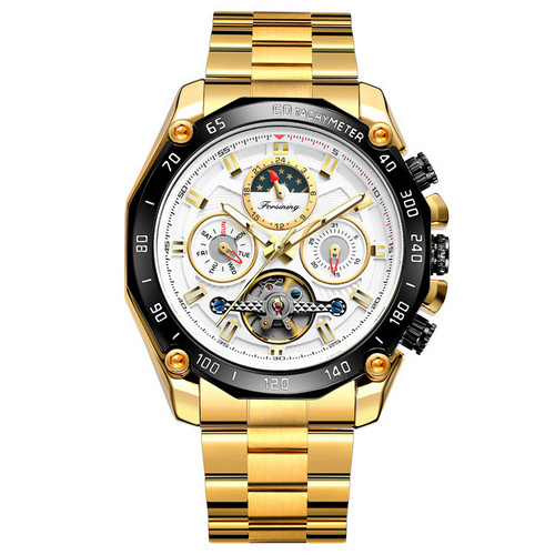 

Часы наручные Forsining 6913 Gold-Black-White