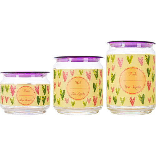 

Банка для сипучих (LM-9214p) Luminarc Plano Colorful Hearts 3 шт.