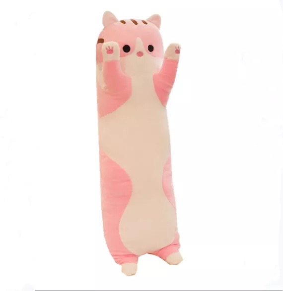 

Мягкая Игрушка Кот Длинний 70см Подушка Обнимашка Розовая