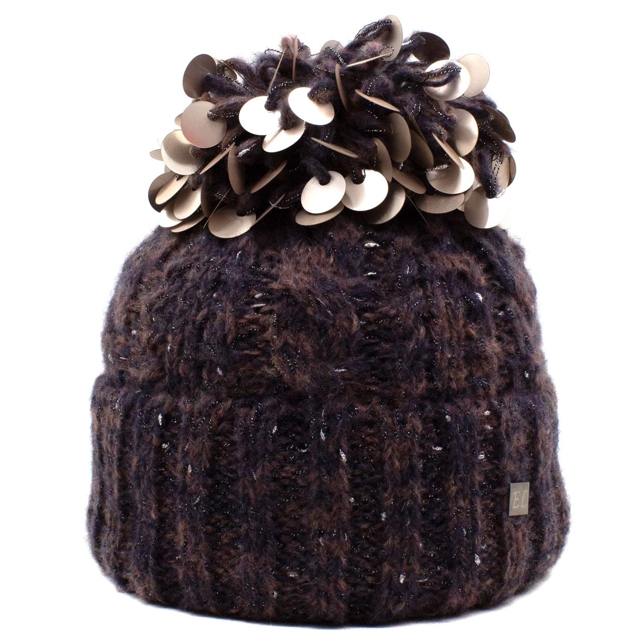 

Шапка Elite СОФИЯ помпон пайетка фиолетовый