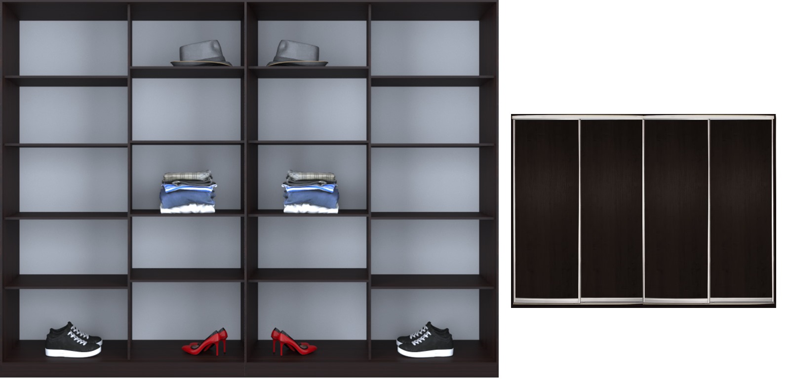 

Шкаф-купе Luxe 4 двери цвет венге ДСП/ДСП/ДСП/ДСП CLS - III 300 x 220 x 60 см