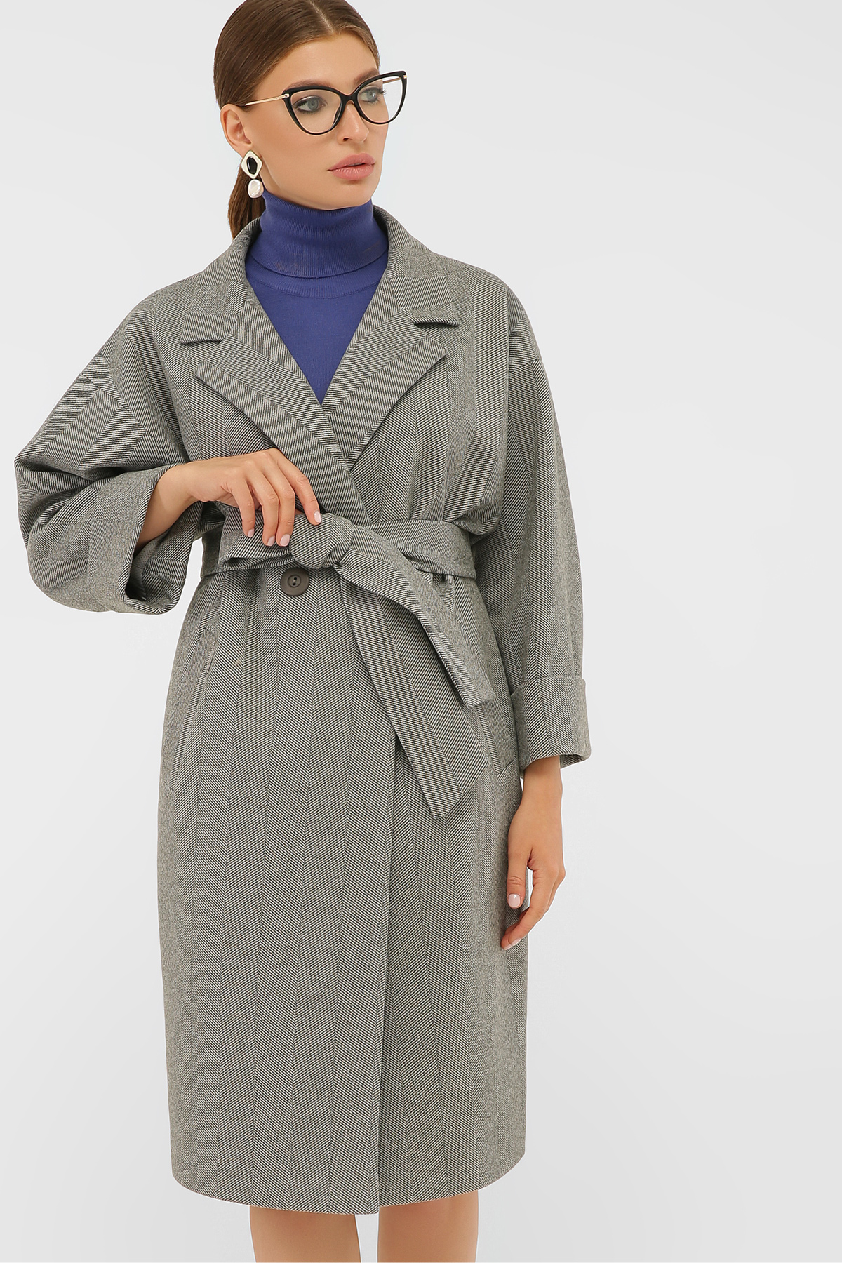 

Пальто демисезонное женское цвет серый размер  FGg_58104, Пальто демисезонное женское цвет серый размер 44 FGg_58104