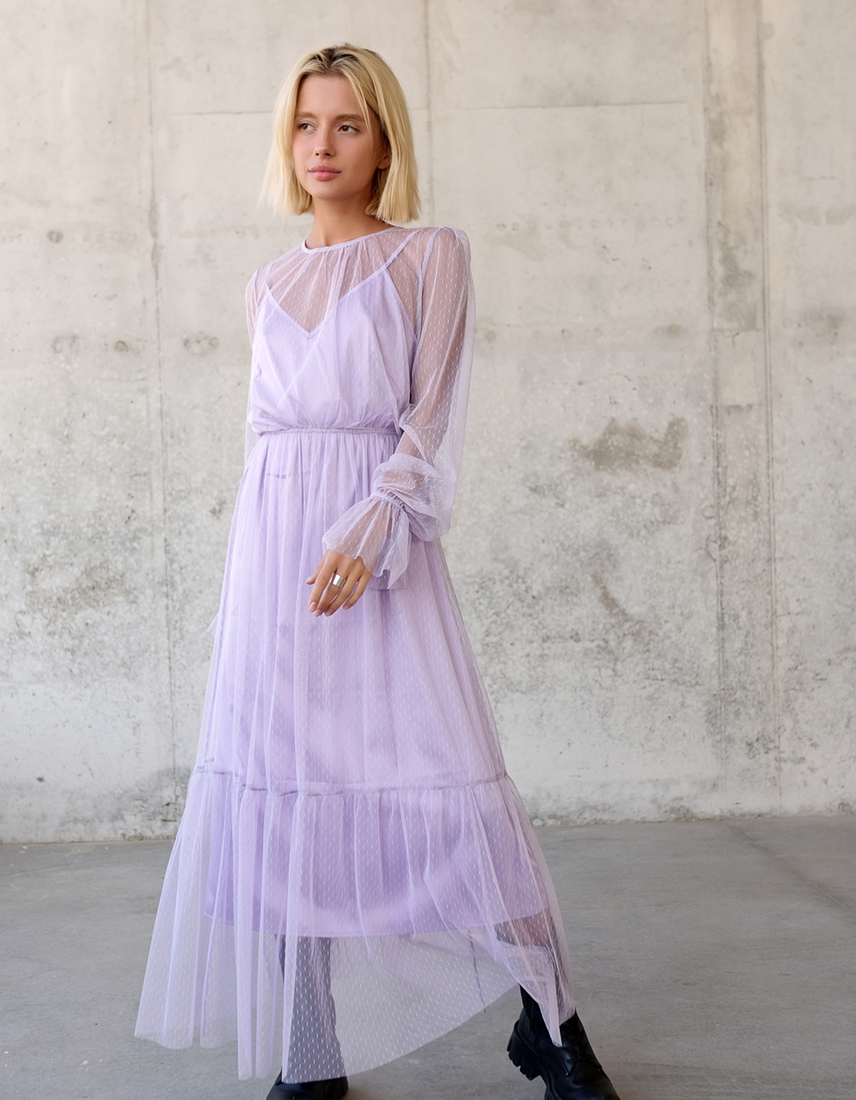 

Платье деми Wear me женское сетка шелковое нарядное  Фиолетовый 2w/19/85, Платье деми Wear me женское сетка шелковое нарядное L Фиолетовый 2w/19/85