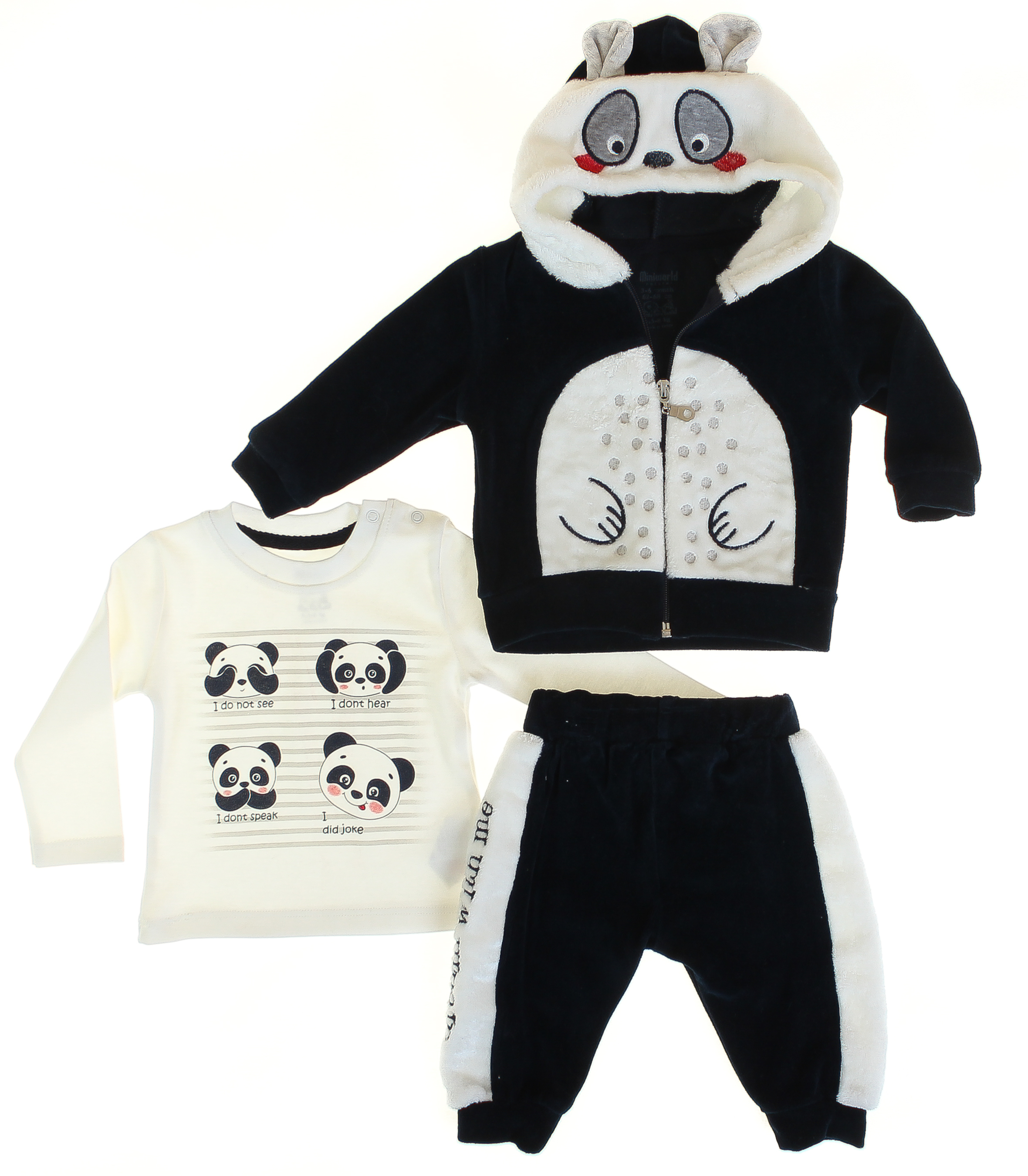 

Кофта + Футболка с длинным рукавом + Брюки MiniWorld Темно-синий 68 см 15374 (536177)