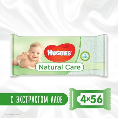 

Влажные салфетки Huggies Natural Care 56 х 4 шт (5029053550183). 45709