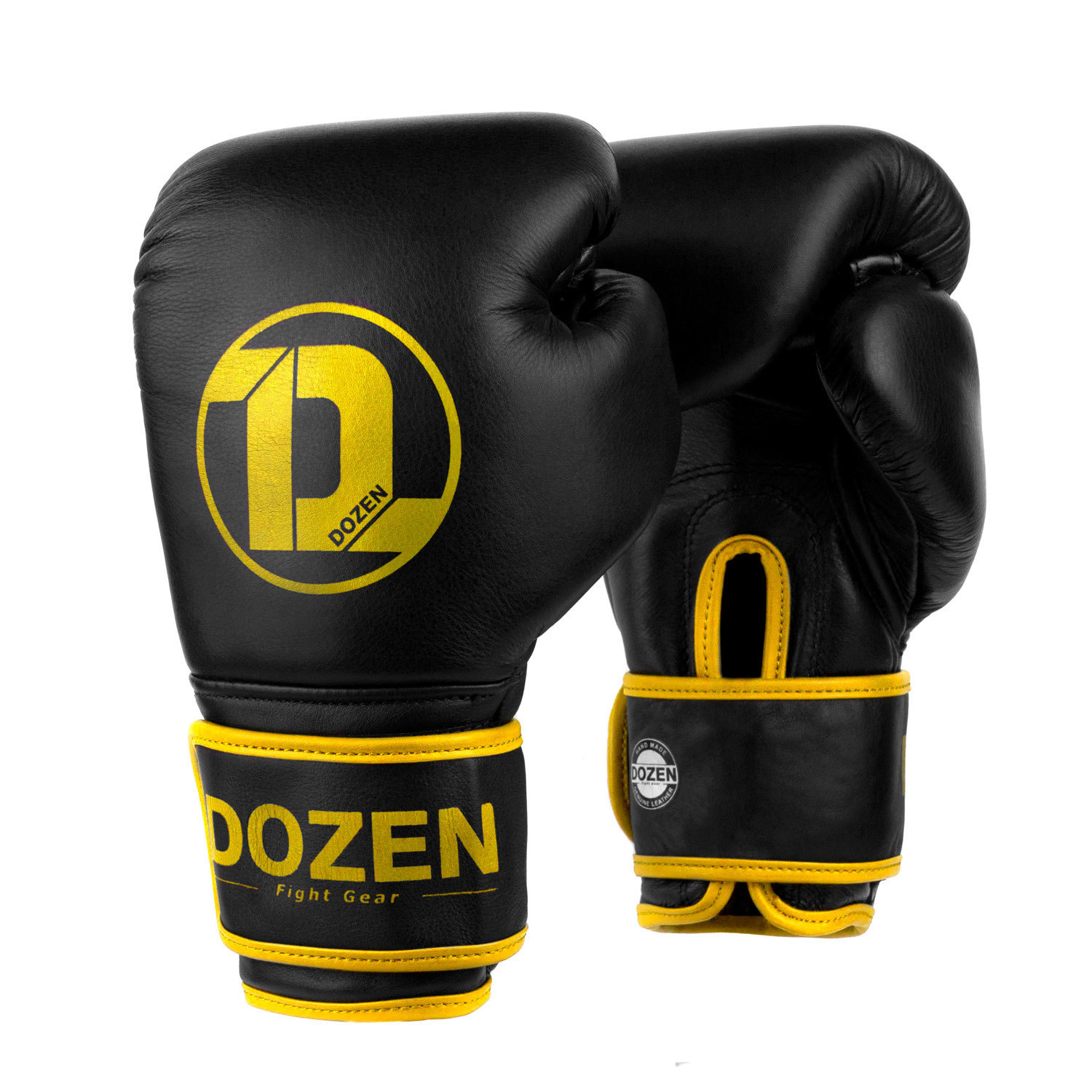 

Боксерские перчатки Dozen Monochrome Training Boxing Gloves вес 12 унций Черно-желтые DZN-BG201025