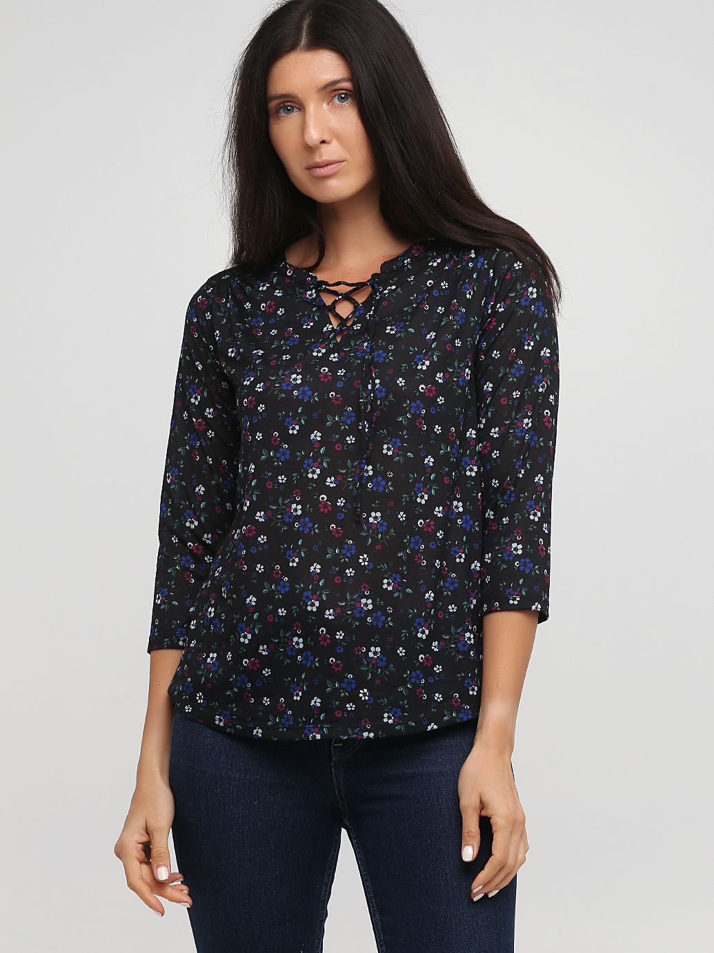 

Блузка C&A 1105076_черн.цвети S Черная