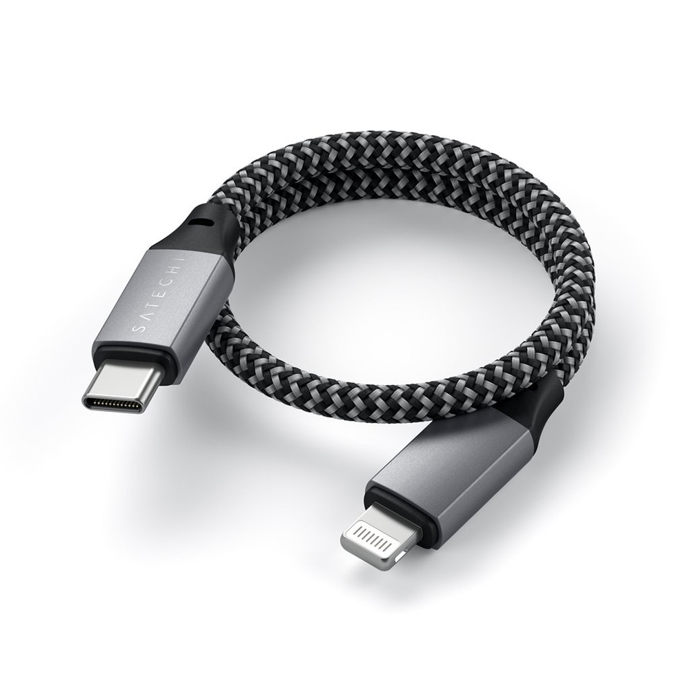 

Кабель Satechi USB-C to Lightning Space Gray 0.25 m (ST-TCL10M)