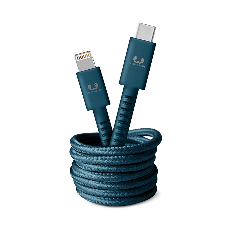 

Кабель Fresh 'N Rebel Fabriq Cable USB-C to Lightning Petrol Blue 1.5m